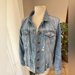 Buffalo David Bitton Light‎ Blue Distressed Jean Jacket